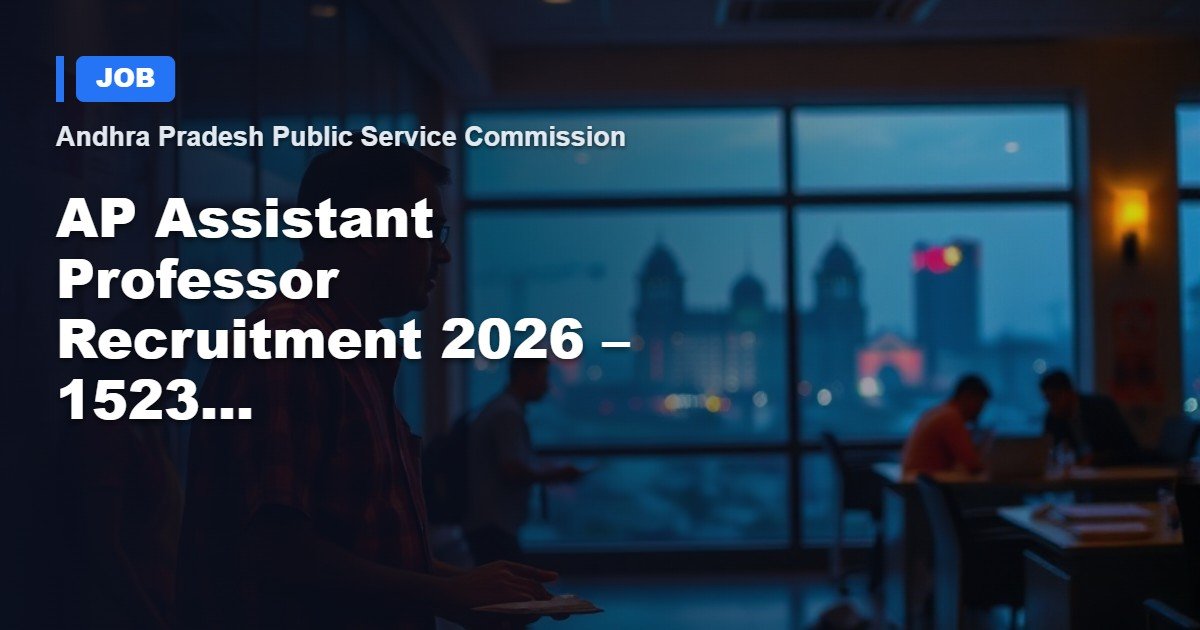 AP Assistant Professor Recruitment 2026 – 1523 Positions Available Notification