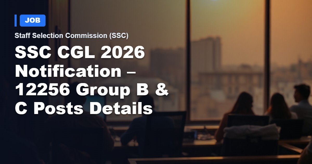 SSC CGL 2026 Recruitment – 12256 Group B & C Vacancies Notification